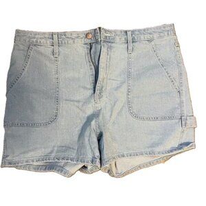 UNIVERSAL THREAD Carpenter Denim Shorts Light Blue Highest Rise Midi Womens 30